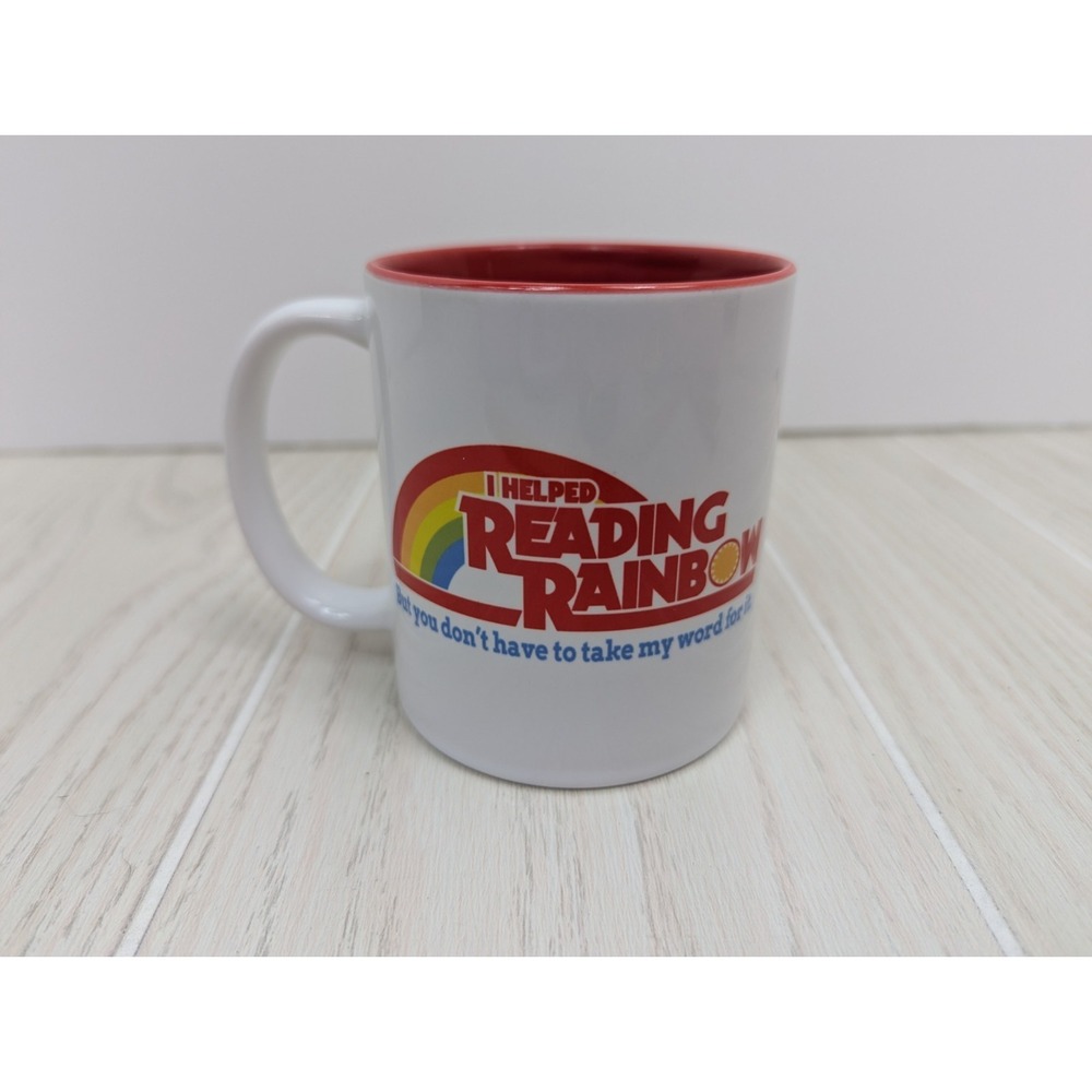 Reading Rainbow Coffee Mug Vintage I helped Reading Rainbow red inner - Picture 7 of 11